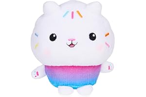 GABBY'S DOLLHOUSE Gabby’s Dollhouse, 7-inch Cakey Cat Purr-ific Plush Toy, Kids Toys for Ages 3 and Up