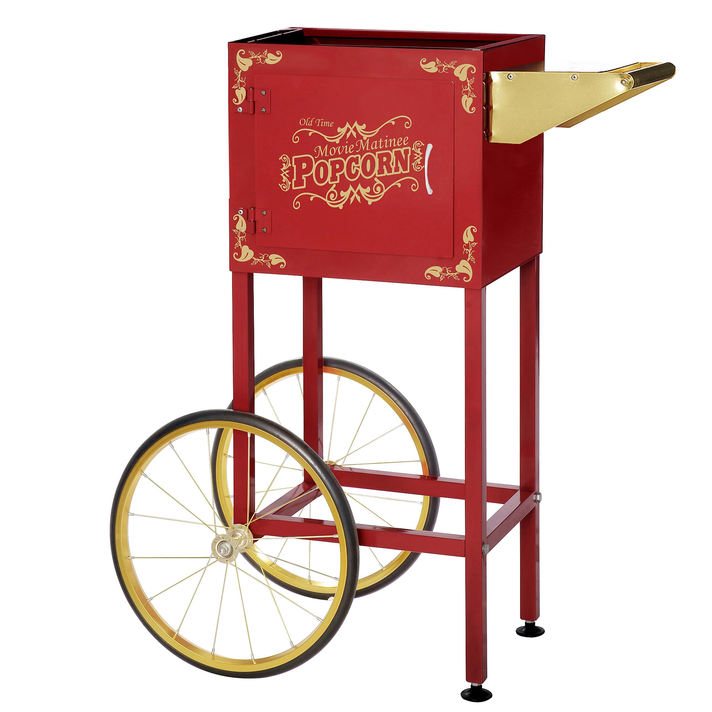 Photo 1 of ******Parts Only*********Popcorn Cart - Matinee Replacement Stand for 8-Ounce Poppers with Shelf, Push Handle, and Bicycle-Style Wheels by Great Northern Popcorn (Red)