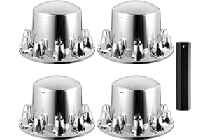 VEVOR Rear Axle Wheel Covers, Dome Axle Cover for Semi Truck, ABS Electroplate Rust-Resistant Lug Nut Covers, Universal Fit, Installation Tool Included, Complete Axle Cover Combo Kit