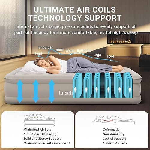 Luxchoice Twin Air Mattress with Built in Pump Self Inflatable
