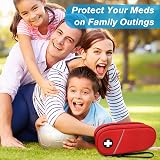 SITHON EpiPen Medical Carrying Case Insulated Organizer Bag Red view 7