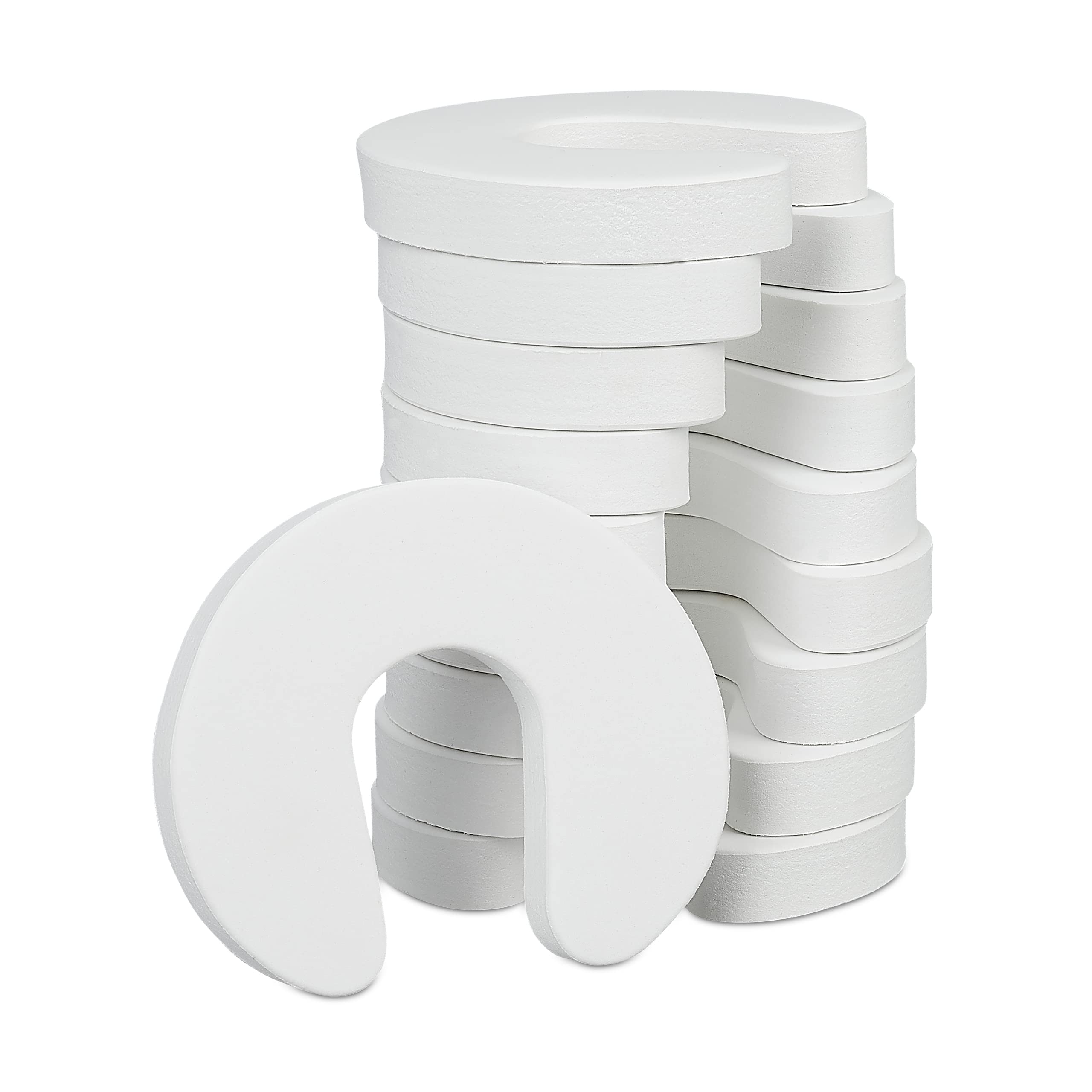 Relaxdays Foam Door Stopper Set Of 10, For Drawers, Baby & Child Finger Guard, Pinch Guards, HWD 2x9x10.5 cm, White