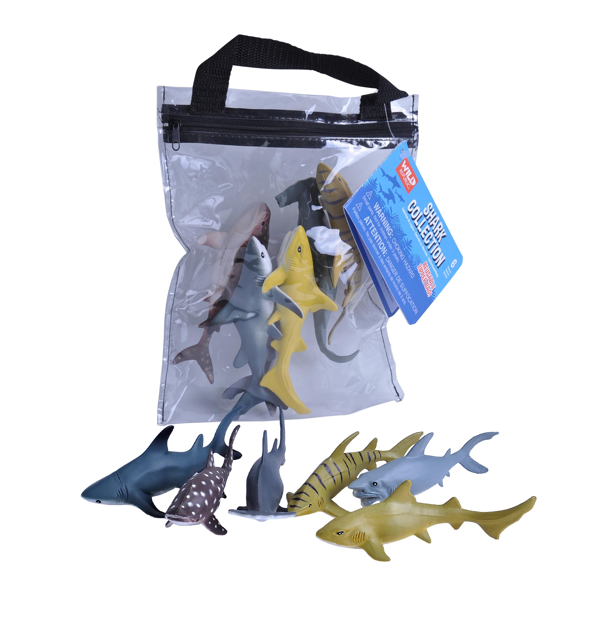Wild Republic 23762 Polybag Collections Shark 6 Pieces