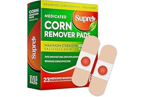 SUPREH Corn Removers for Toes Feet Bandages: Corn Cushions and Small Callus Removal with 40% Salicylic Acid Long Adhesive - for Adult Seniors Nurses Hikers Athletes 23 Pads