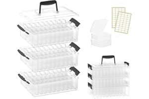 VANSUNS Bead Organizer Box 90 Pcs, 3-Tier Large Capacity Stackable Bead Storage Containers, Portable Plastic Craft Organizers for Jewelry Making, Bracelets, DIY, Nail Art Charms