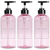Shampoo and Conditioner Dispenser Set, YACEYACE 3Pcs 16.9oz Shower Dispenser Bottles, Soap Dispenser Bottles for Kitchen, Bath, Hand Wash, Oil,Travel