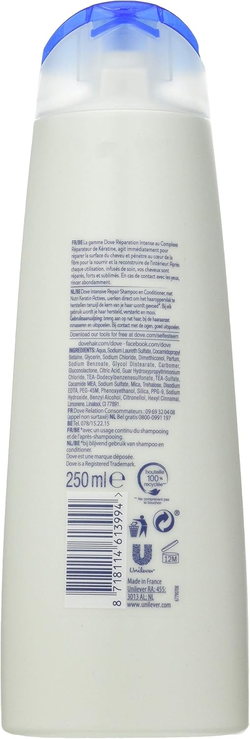 DOVE Intense Shampoo 250 ml, Pack of 6, white, 250 ml (Pack of 6) - Image 3