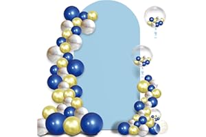 TOPEIGHT Arch Backdrop Stand Cover 5Ft Dusty Blue Thick Spandex Fabric Arch Backdrop Cover High Elasticity Fitted Round Top Arch Backdrop for Wedding Birthday Party Baby Shower Halloween Decoration