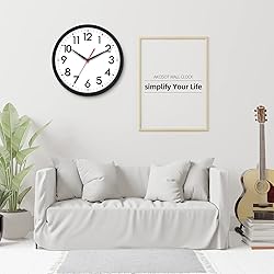 AKCISOT 12 Inch Wall Clock Silent Non-Ticking