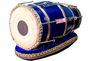 Maanvish Professional Musical Instrument Dholak Drum Bolt-tuned and Padded with cushion.