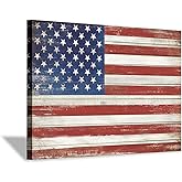 Hardy Gallery American Flag Canvas Wall Art: USA Old Glory Picture Painting Artwork for Living Room Office (45'' x 30'' x 1 Panel)