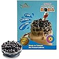 APEXY Instant Boba Pearls, Ready in 30 Seconds, Brown Sugar Tapioca Pearls, 12.69 oz. (6 Individual Packets), Make Fresh, Chewy, Delicious Bubble Tea and Dessert Toppings, Made in Taiwan