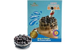 APEXY Instant Boba Pearls, Ready in 30 Seconds, Brown Sugar Tapioca Pearls, 12.69 oz. (6 Individual Packets), Make Fresh, Chewy, Delicious Bubble Tea and Dessert Toppings, Made in Taiwan