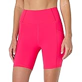 Amazon Essentials Women's Active Total Train High Waist 7" Gym Workout Biker Shorts with Pockets