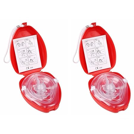 Cpr Beatmungsmaske Mit Filter,Homesupply 2 Stück CPR Tasche Rescue Maske mit aufgedruckter Ersthelfer-Anleitung und Transport