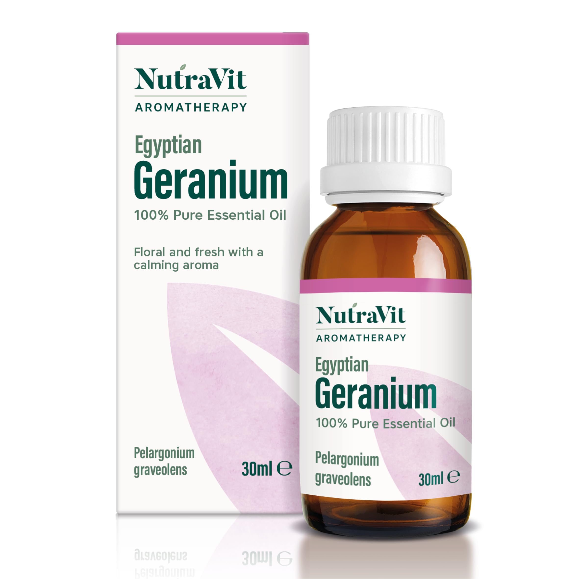 NutraVit - Egyptian Geranium Oil | 100% Pure Geranium Essential Oil - 30ml - Therapeutic Grade Aromatherapy Oil - Diffuser & Humidifier | for Skin Breakouts, Stress Relief & Better Sleep