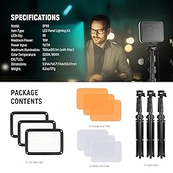 NEEWER BASICS LED Video Light Panel Lighting Kit, 3