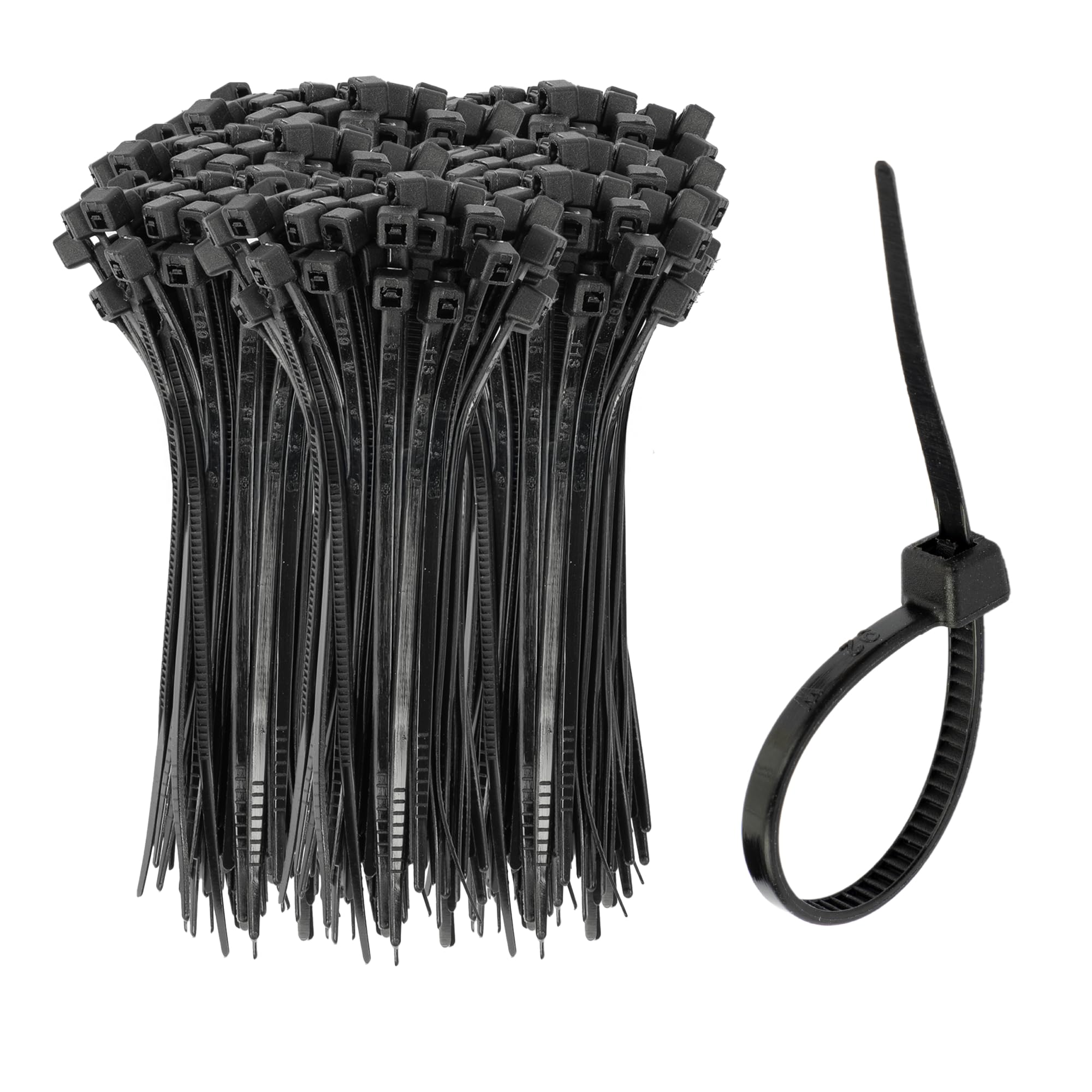 1000 Black Nylon Zip Ties - 2.5 x 80mm, Strong Hold, 3.2" Self Locking Cable Ties, Weather Proof Small Tie Wraps, Ideal for Homes, Garden, Office, DIY, Plastic Ties for Cable Management