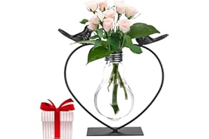 Geckowi Desktop Planter Hydroponics Vase,Planter Bulb Vase with Holder,Modern Plant Propagation Station Desktop Planter Bulb Vase for Home Garden Office Decoration(Style 3)