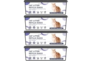 Fununcat Cat Litter Easy Roll Refill Bags Cartridge Compatible with Litter Cat Genie Easy Roll Pail Refills, Odor Control, 4-Pack (100 Bags)
