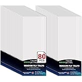 USKICH 80 Pack Clear Window Fly Traps Sticky Fly Strip for Indoor House Flies Nontoxic and Pesticide-Free Fruit Fly Trap Wate