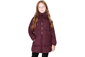 SOLOCOTE Girls Winter Coats Heavyweight Mediun Length Warm Jackets Down-like Cotton Wadding Outwear 3-14Y