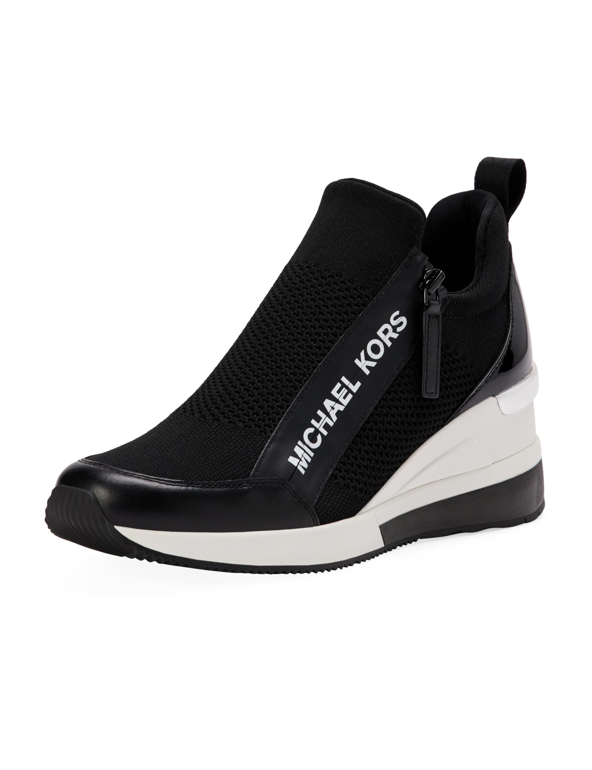 Michael Kors Women’s Willis Wedge Trainer, Black, 5