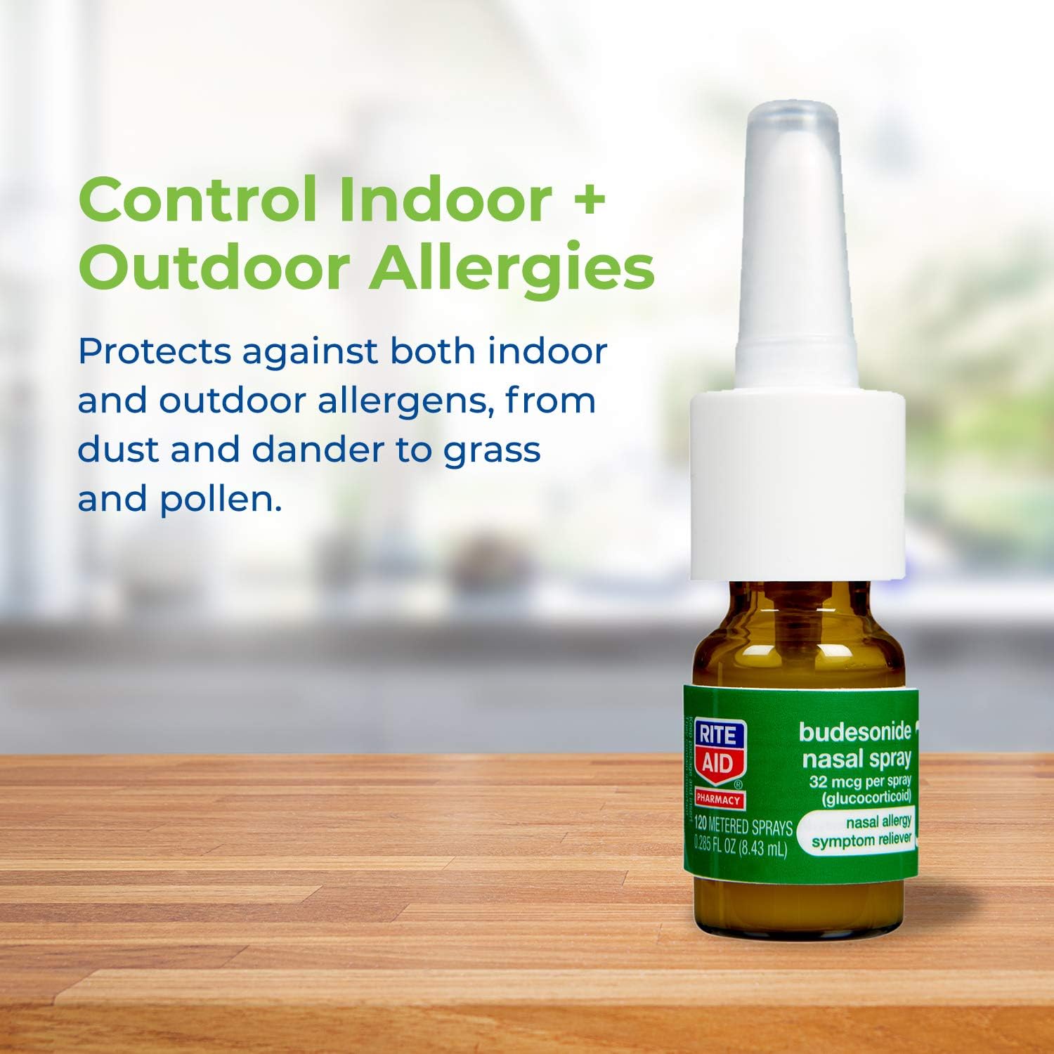 Rite Aid Budesonide Allergy Nasal Spray - 120 Metered Sprays | Allergy Relief Nasal Spray | 24-Hr Non-Drowsy Allergy Relief | Sinus Medicine for Adults | Decongestants for Adults: Health & Personal Care
