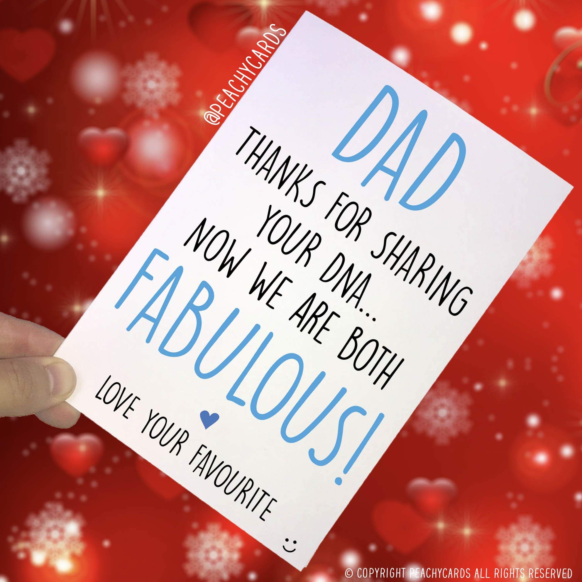 Funny Father's Day Card Funny Birthday Card Dad Card Funny Card Joke Witty Sharing DNA Now were Both Fabulous Christmas Card Laughs PC215