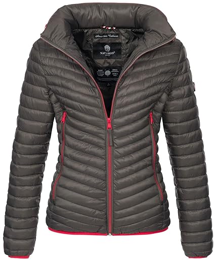 Navahoo Designer Damen Jacke Steppjacke Übergangsjacke gesteppt Kapuze B654