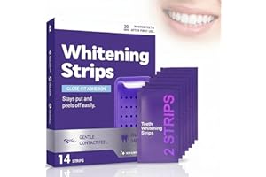 Purple Teeth Whitening Strips, Effectively Removes Surface Stains & Natural Shine, Portable Whitening Strips, Enamel Safe, Co