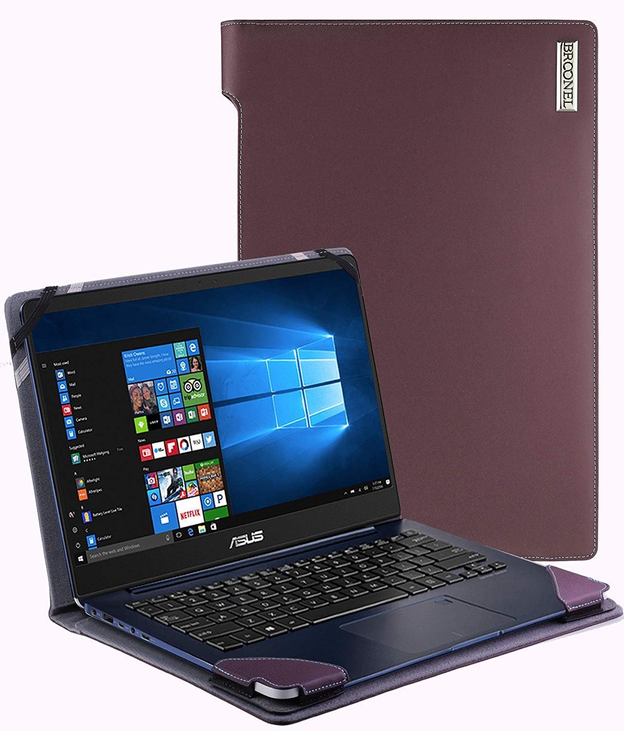 Broonel - Profile Series - Purple Leather Luxury Laptop Case Compatible with The Odys Winbook 14