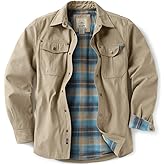 CQR Men's Flannel Shirt Jacket Long Sleeve, Winter Warm Outdoor Casual Plaid Jacket Coat with Pockets
