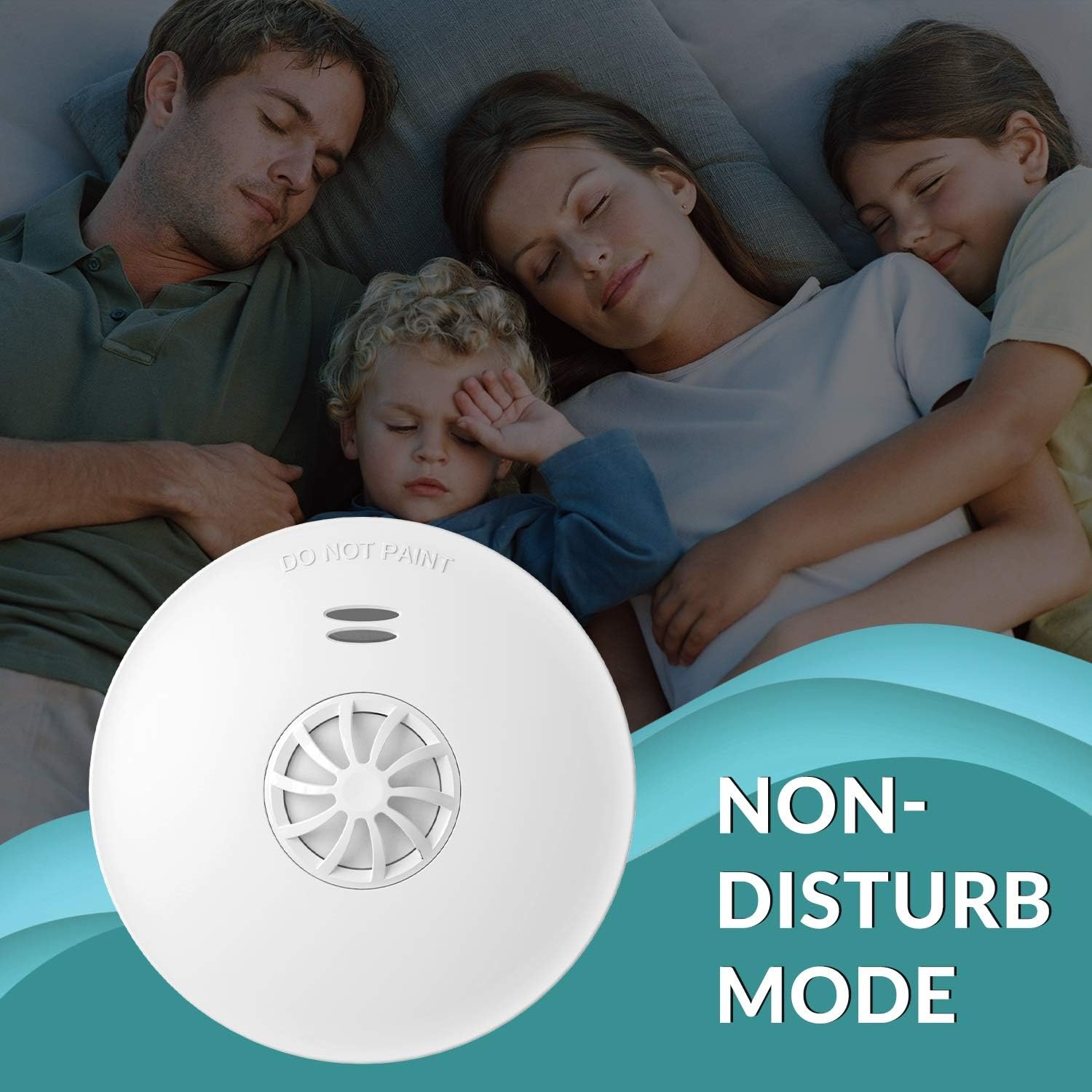 Ecoey Smoke Detector 10 Year Battery, Smoke and Heat Alarm with Test Button, for Home Bedroom and Kitchen, FJ192, 1 Pack - - 