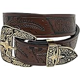 Lucazzi Cowboy Western Belt for Men - Leather Cowboy Belt for Men - Brown