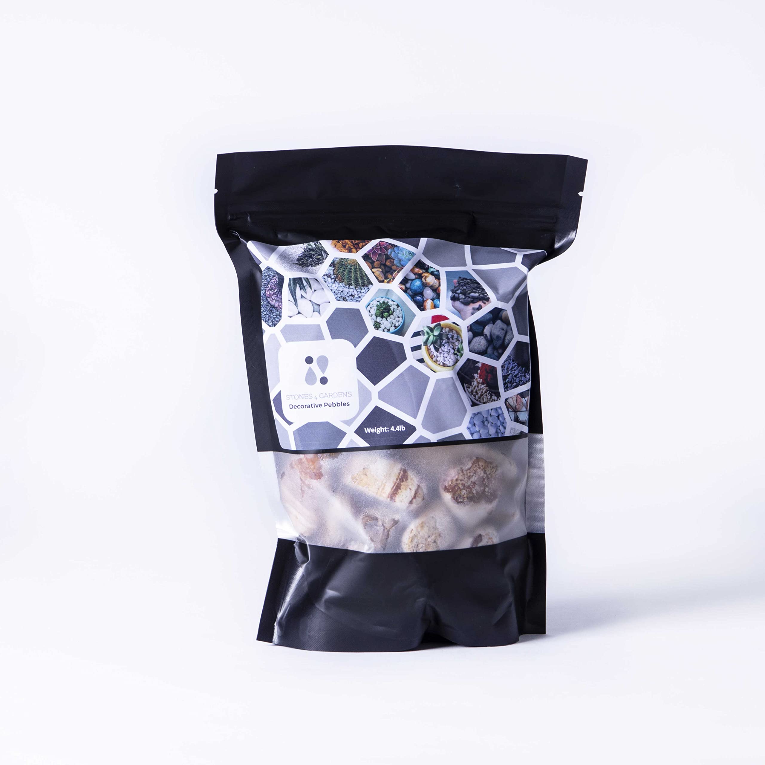 S4G Decorative Stones for Garden | RAINBOW PEBBLES 30/60MM 4.4LB | The packaging is ideal for home use, for pots, for glass vases, for home and office decoration.