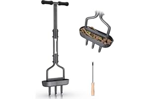 ANEEWAY Lawn Aerator Manual Coring Tool, Aerator Lawn Tool with Soil Storage Tray, Upgraded 3 Core Tines Plug Aerator with Cleaning Tool, Yard Aeration Tools for Compacted Soil & Lawn Garden Care