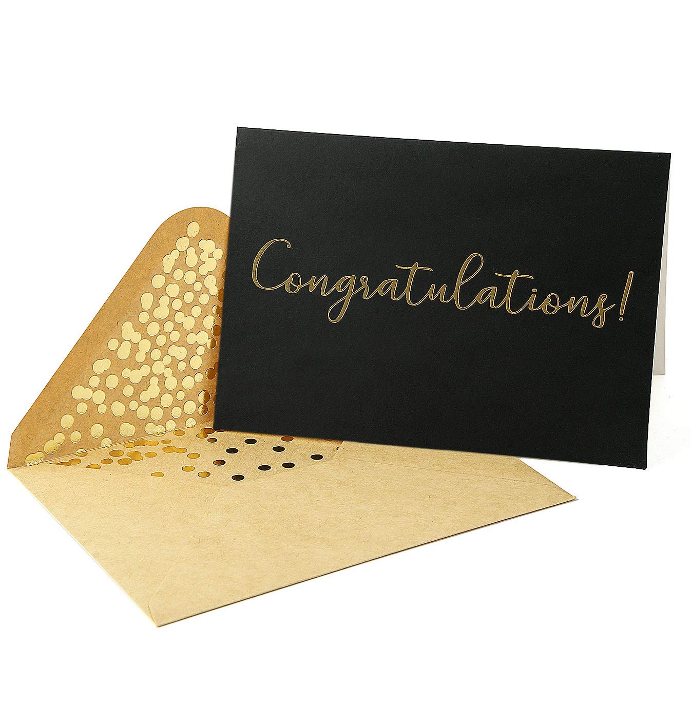 Wedding  Card Greeting - Graduation, Elegant \u2013 Embossed Cards For \u2013 ... Congratulations \u0027\u0027Congratulations\u0027\u0027 Pack Gold Foil Letters With  Engagement, In 50