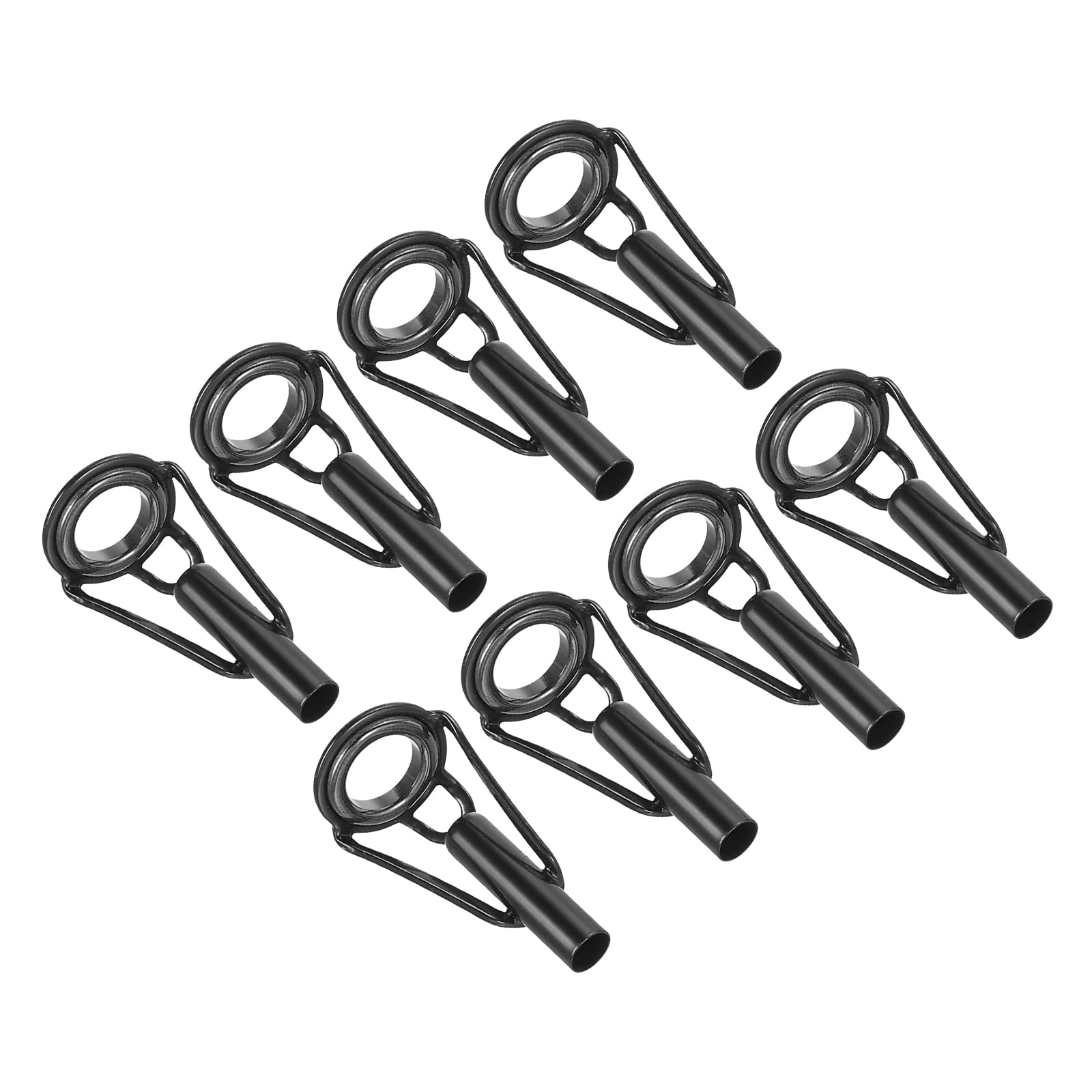 PATIKIL 3.8mm Fishing Rod Tip Repair Kit, 8pcs Stainless Steel Pole Ring Guide Replacement for Saltwater Freshwater Fishing, Black