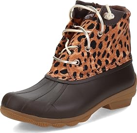 Women's Sperry Syren Gulf Duck Boot in Brown Cheetah Size 10 Medium