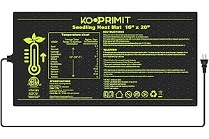 ETL Certified Seedling Heat Mat 1 Pack, Kooprimit Waterproof Heat Mat for Plants and Seed Starting, Heating Mat for Indoor Plants Germination, 10"x 20"