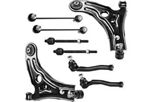 SCITOO 8pcs Front Suspension Kit Lower Control Arm w/Ball Joint Inner Outer Tie Rod End Sway Bar Link Kit Fit 2004-2011 For Chevy Aveo Aveo5 For Pontiac G3 G3 Wave Wave5 For Suzuki Swift