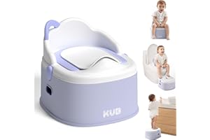 KUB KÜB 3-in-1 Potty Training Toilet (Chair, Seat, Step Stool) - 9 CM Splash Guard, One-Click Assembly, Easy to Clean - Versatile Toddler Potty Trainer for Boy Girl - Purple