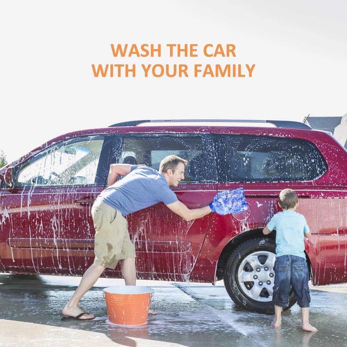 Car Wash Mitt 2 Pack - 12 X 9 Inch Extra Large Size Clean Tools Kits- Premium Chenille Microfiber Winter Waterproof Cleaning Mitts - Washing Glove with Lint Free & Scratch Free: Automotive