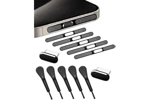 Aphohome iPhone 17 Pro Max Dust Plug and Speaker Cover Kit, 2PCS USB C Charging Port Cover with 5PCS Anti Dust Mesh Stickers 