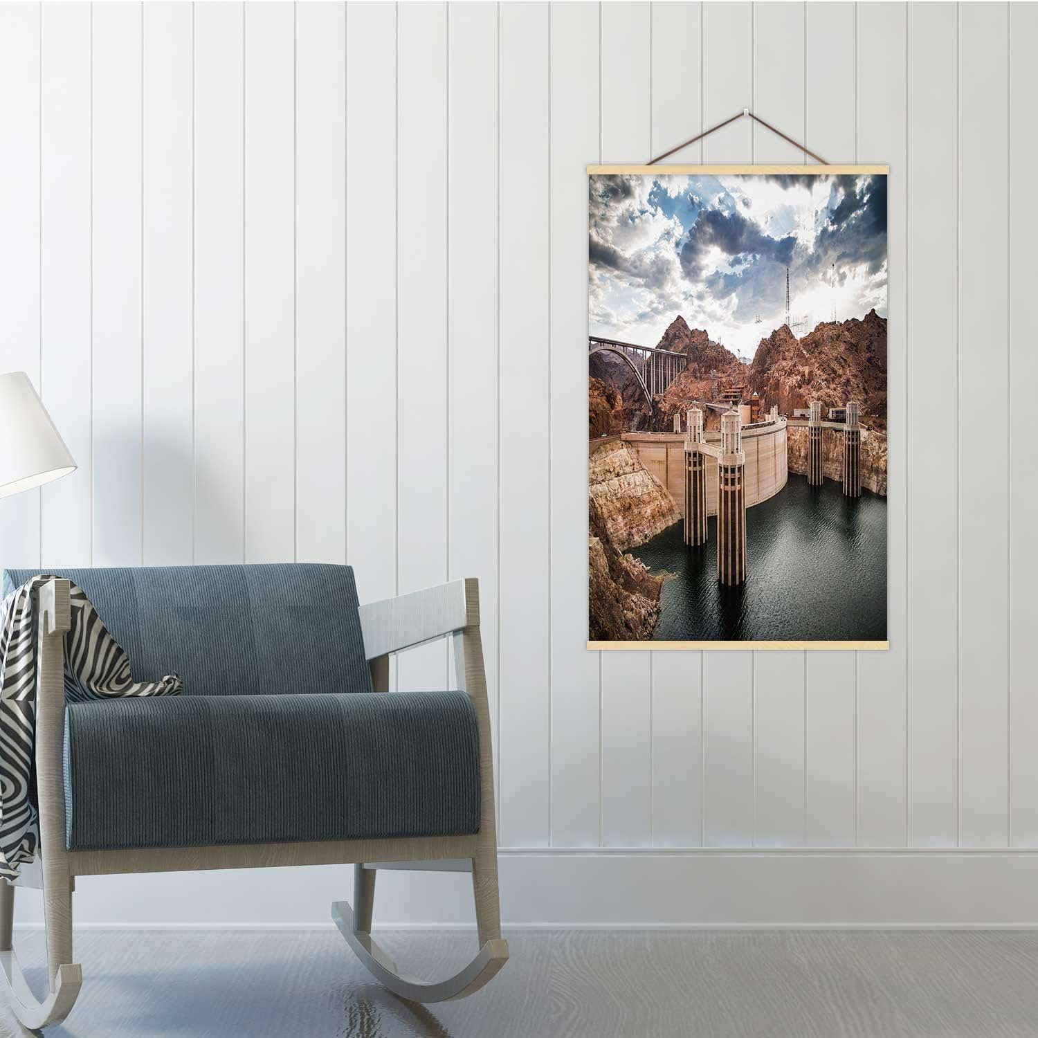Hitecera Hoover Dam,Poster Colorful River Poster Frame 24x35in(WxH)