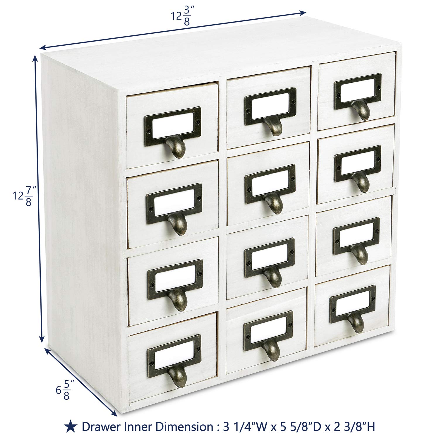 Ikee Design Wooden Storage Apothecary Drawer Desktop Organizer with