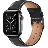 SUNFWR Leather Bands Compatible with Apple Watch Band 42mm(Series 3 2 1) 44mm 45mm 46mm 49mm for Men Women, Top Grain Genuine Leather Replacement Strap for iWatch Ultra 3 2 1, SE3 2 1, Series 11 10 9 8 7 6 5 4 3 2 1