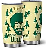 Happy Little Trees Gift for Women,Gifts for Fans,Happy Accidents Gift for Men,20 Oz Funny Stainless Steel Vacuum Tumbler with Lid,Novelty with Quotes Present,1 Pcs