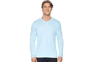 Expert Brand USA-Made Men's MoCA Cotton Blend V Neck Long Sleeve Shirt